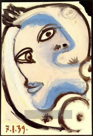 Tete de femme 5 1939 kubistisch Ölgemälde